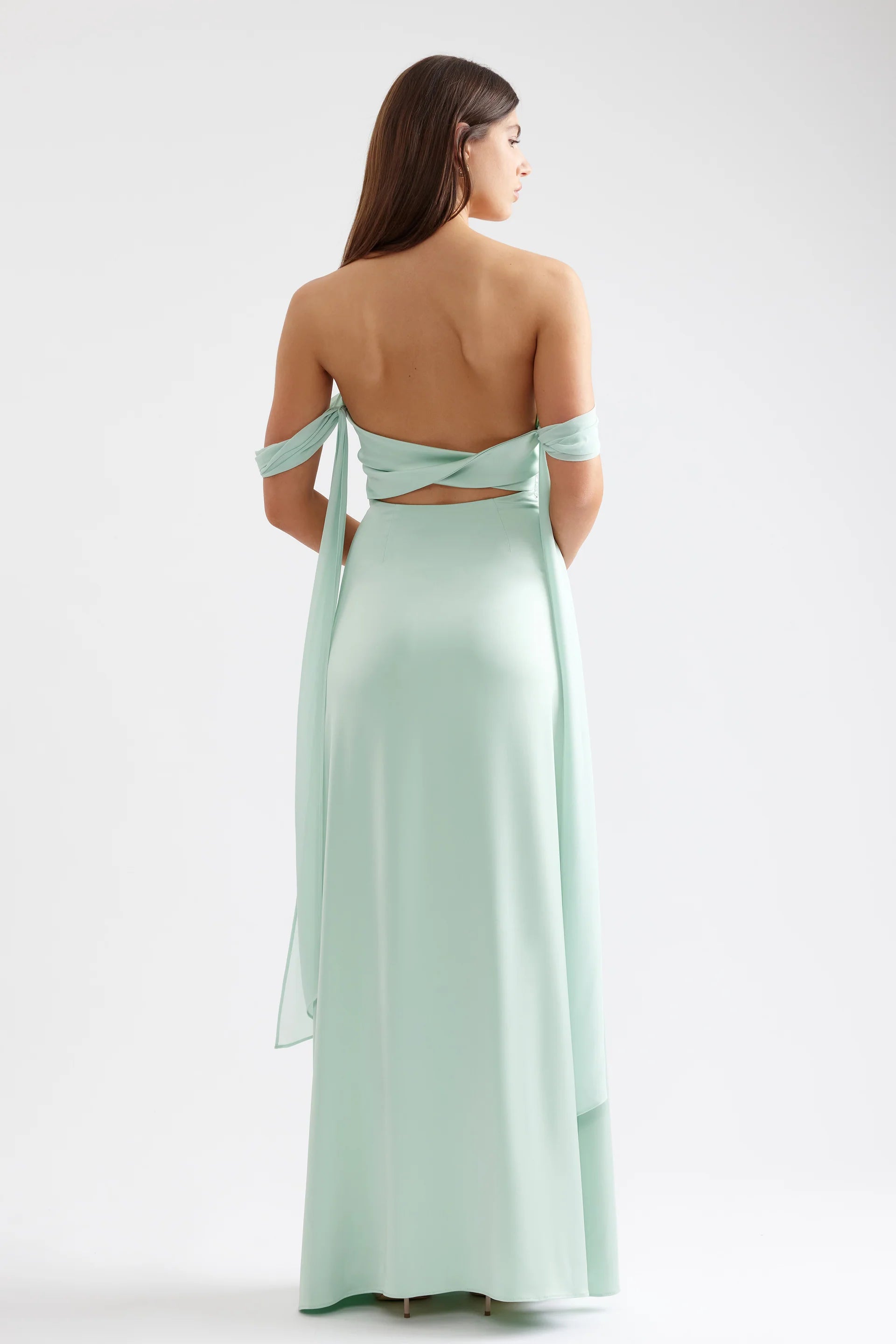 Chic Mermaid/Trumpet Off the Shoulder Sleeveless Backless Floor-Length Prom Dress